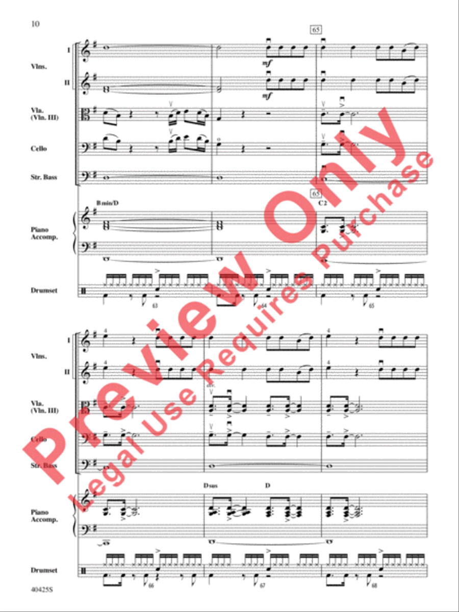 Teenage Dream / Super Bass Mash-Up String Orchestra scores gallery preview page 11
