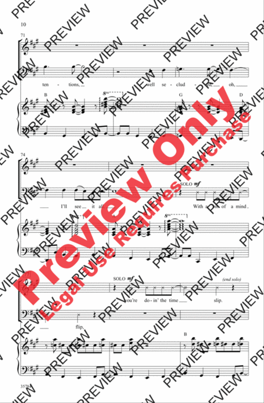 The Time Warp (from The Rocky Horror Picture Show) 4-Part scores gallery preview page 10