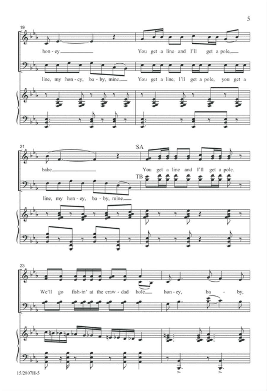 The Crawdad Song 4-Part scores gallery preview page 6