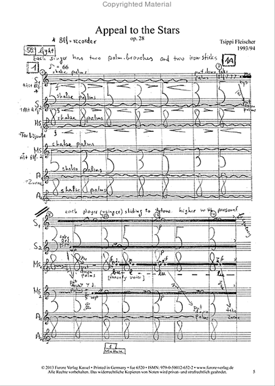 Appeal to the Stars. from Babylonian prayers to the gods of the night (op. 28) Recorder scores gallery preview page 2
