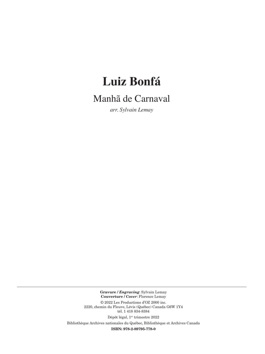 Manhã de Carnaval Classical Guitar scores gallery preview page 1