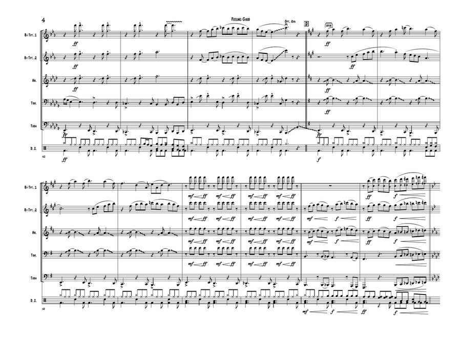 Feeling Good Brass Quintet scores gallery preview page 4