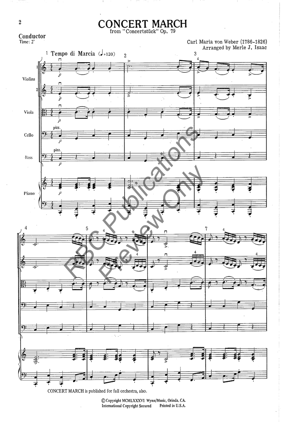 Concert March (Score) Concert March (Score) String Orchestra scores gallery preview page 3