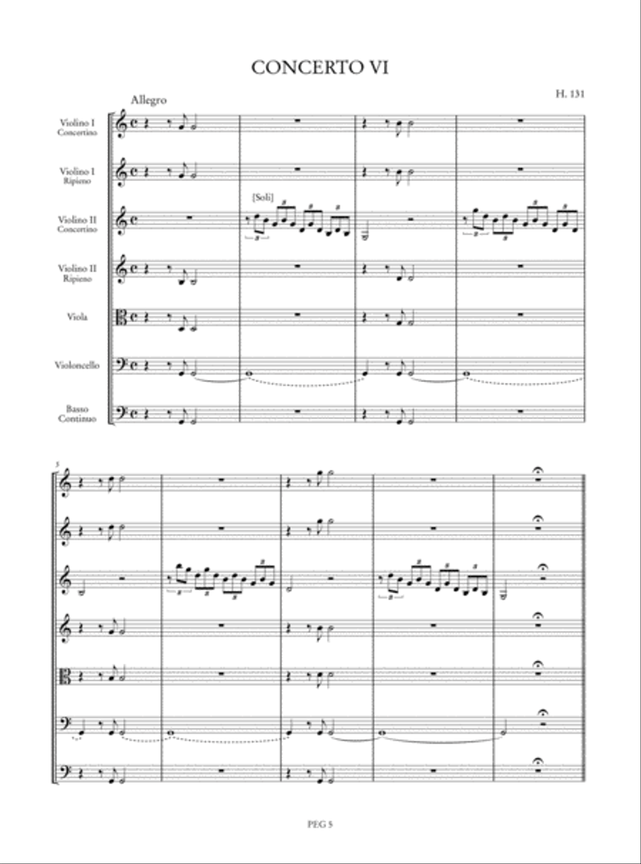 6 Concertos after Corelli Opp. 1 & 3 (H. 126-131) Orchestra scores gallery preview page 7