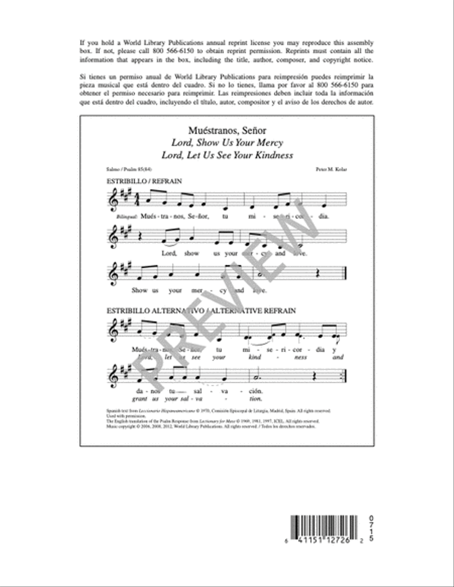 Muéstranos Señor / Lord Show Us Your Mercy 4-Part scores gallery preview page 12