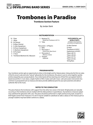 Book cover for Trombones in Paradise: Score