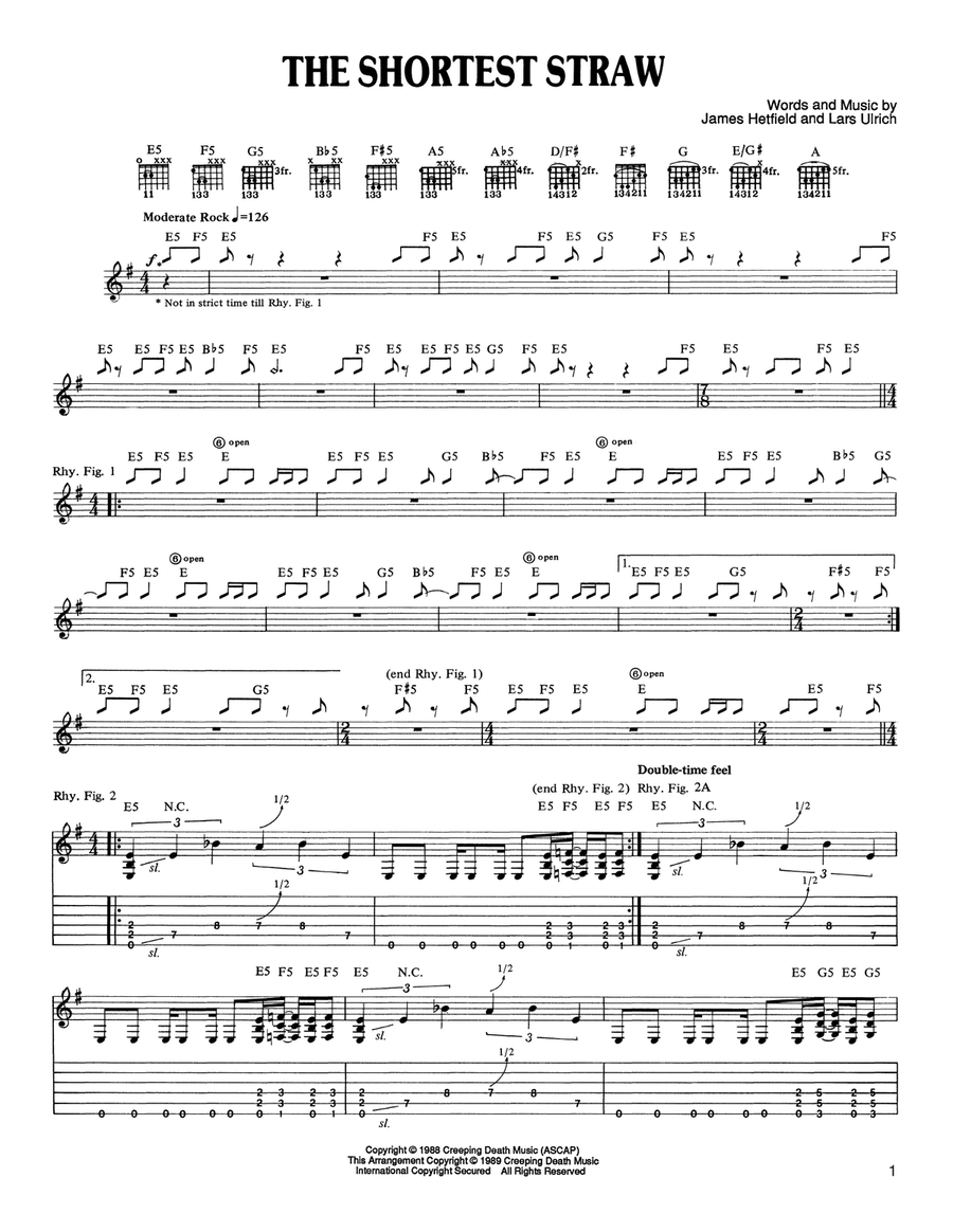 The Shortest Straw Acoustic Guitar scores gallery preview page 1