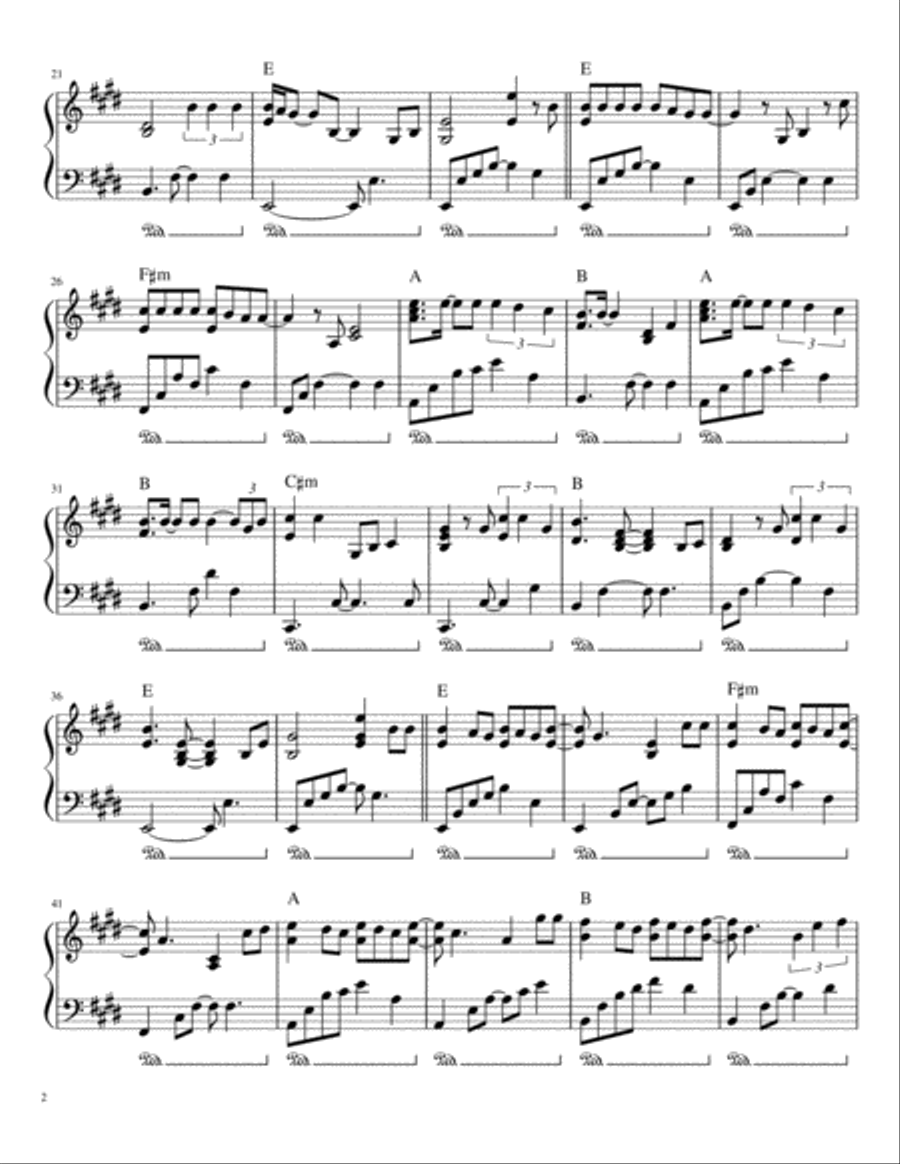 Asi Fue Piano Solo scores gallery preview page 2