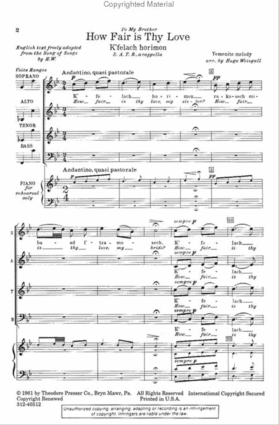 How Fair Is Thy Love How Fair Is Thy Love 4-Part scores gallery preview page 2