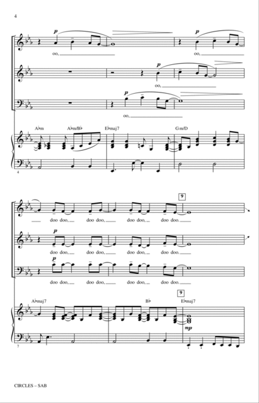 Circles (arr. Jack Zaino) 3-Part scores gallery preview page 2