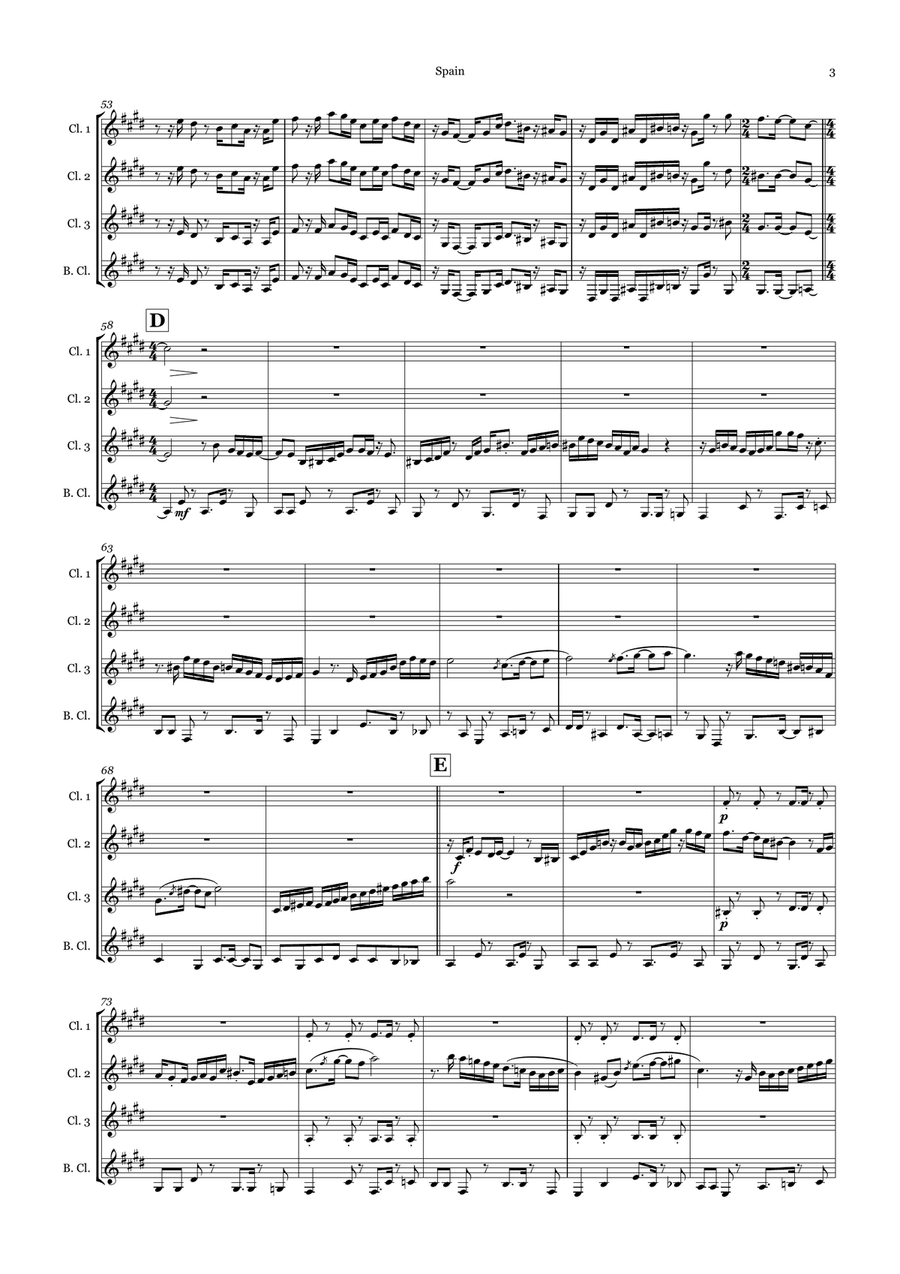 Spain Spain Woodwind Quartet scores gallery preview page 3