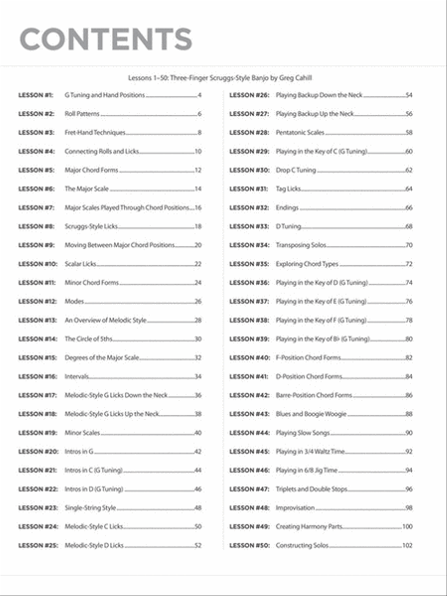 100 Banjo Lessons Guitar Tablature scores gallery preview page 2