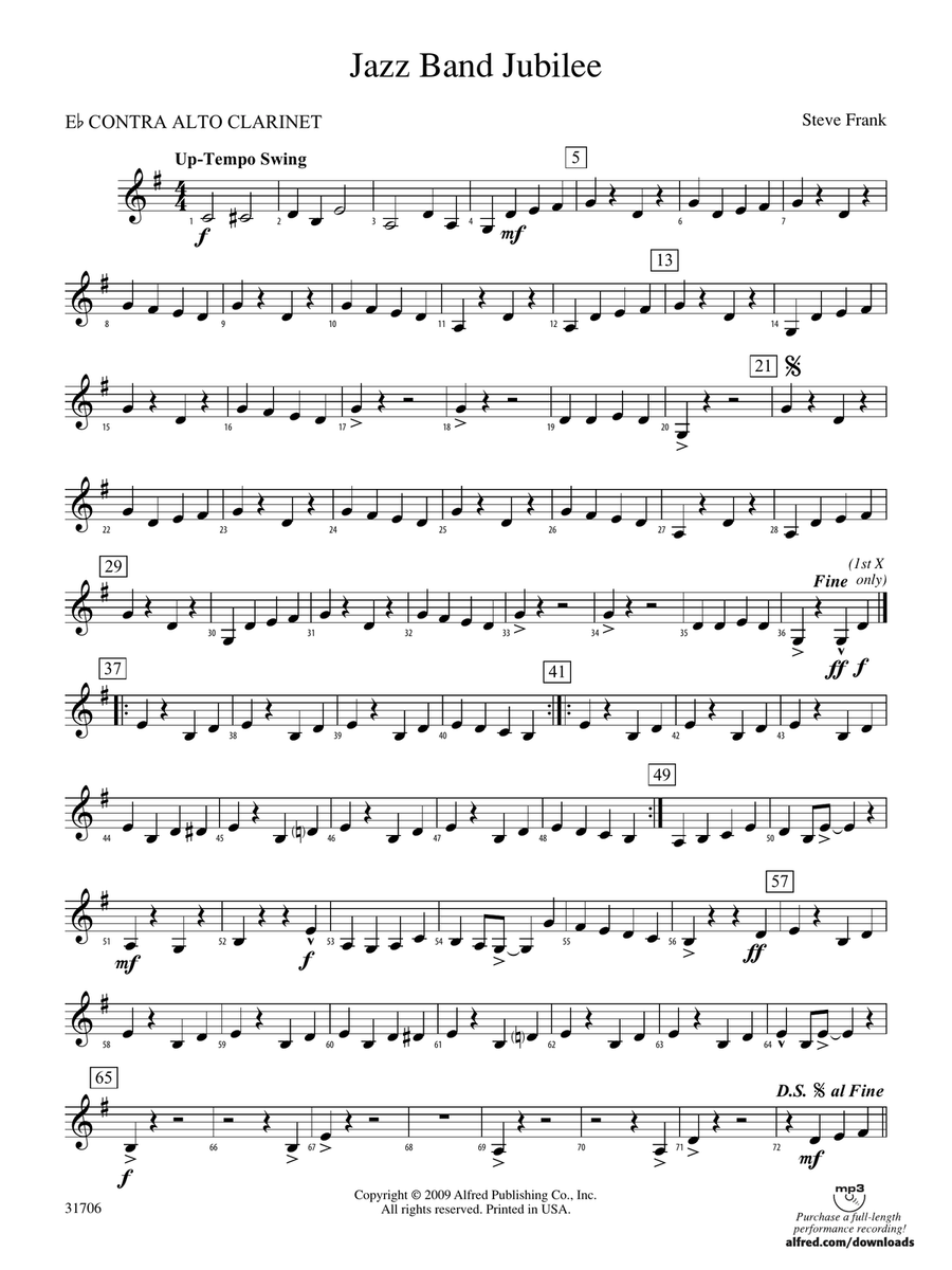 Jazz Band Jubilee: (World Part) E-flat Contrabass Clarinet