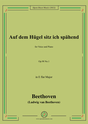 Book cover for Beethoven-Auf dem Hugel sitz ich spahend,Op.98 No.1,in E flat Major,from An die ferne Geliebte,