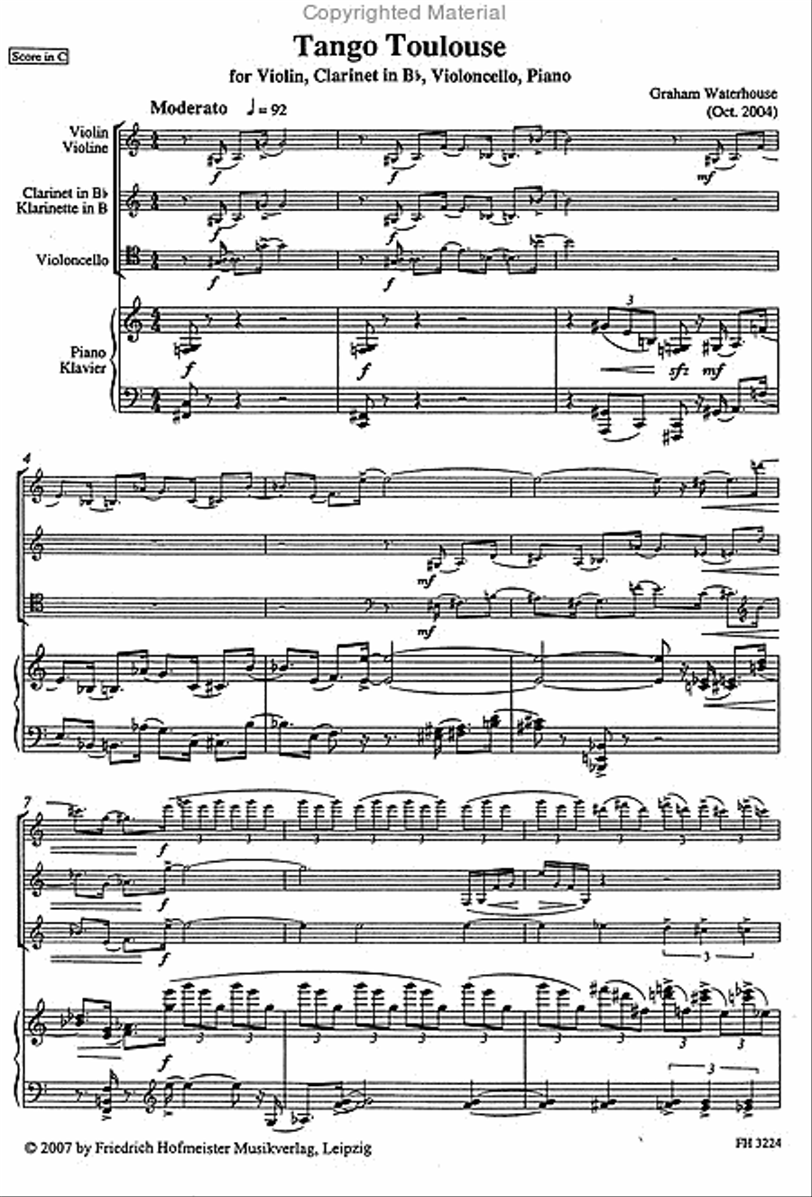 Tango Toulouse Clarinet scores gallery preview page 2