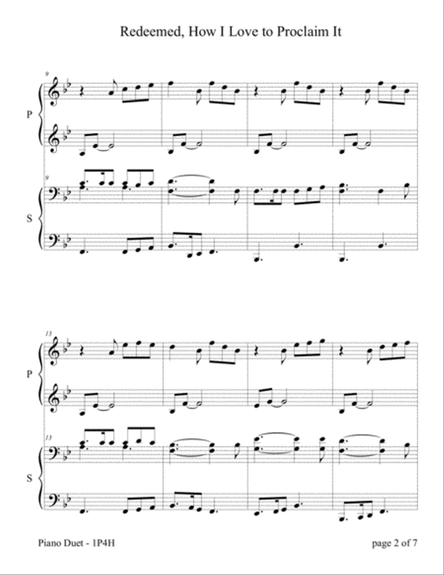 Redeemed, How I Love to Proclaim It (1 Piano, 4 Hands Duet) 1 Piano, 4-Hands scores gallery preview page 6