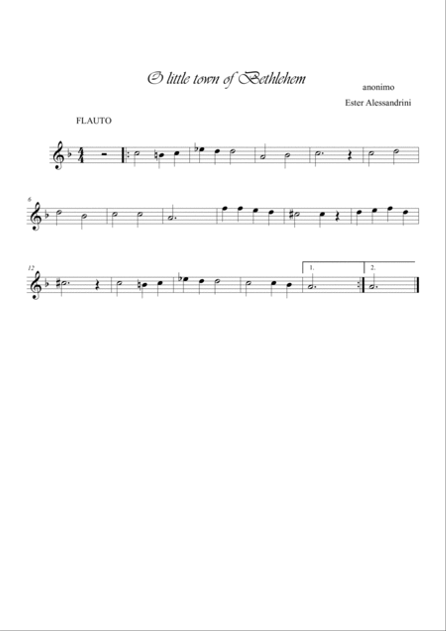 O little town of Bethlhem. Flute, violin and piano Trio Flute scores gallery preview page 3