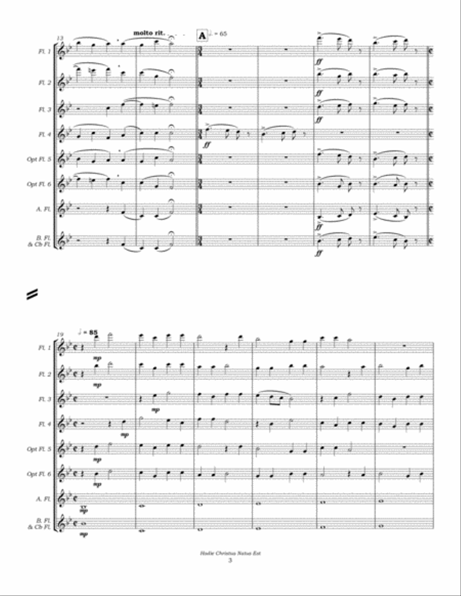 Hodie Christus Natus Est for Flute Choir Flute Choir scores gallery preview page 6