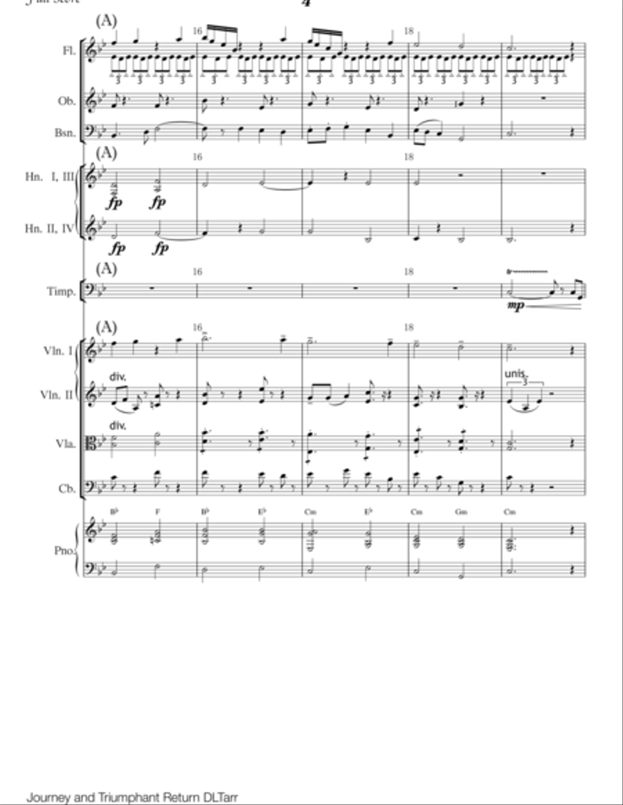 Orchestral Overture. Bold. Lots of distinguished brass work. Ideal for celebrations and inauguration Brass Ensemble scores gallery preview page 4