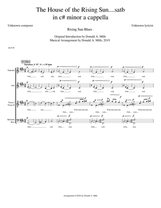 Book cover for The House of the Rising Sun...SATB