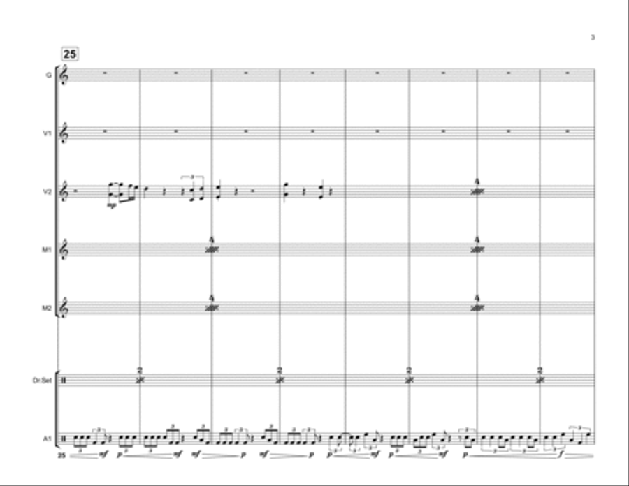 Fake Love Percussion Ensemble scores gallery preview page 3