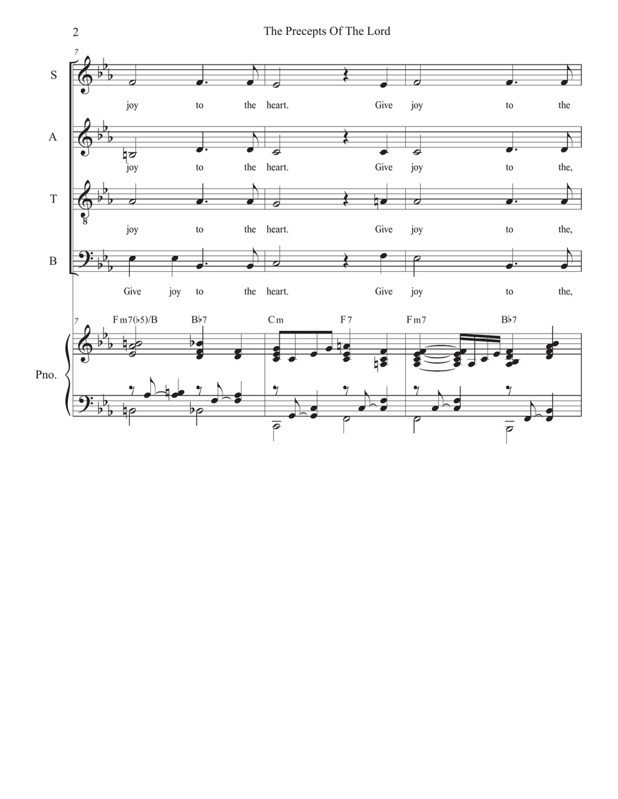 The Precepts Of The Lord (SATB) 4-Part scores gallery preview page 2