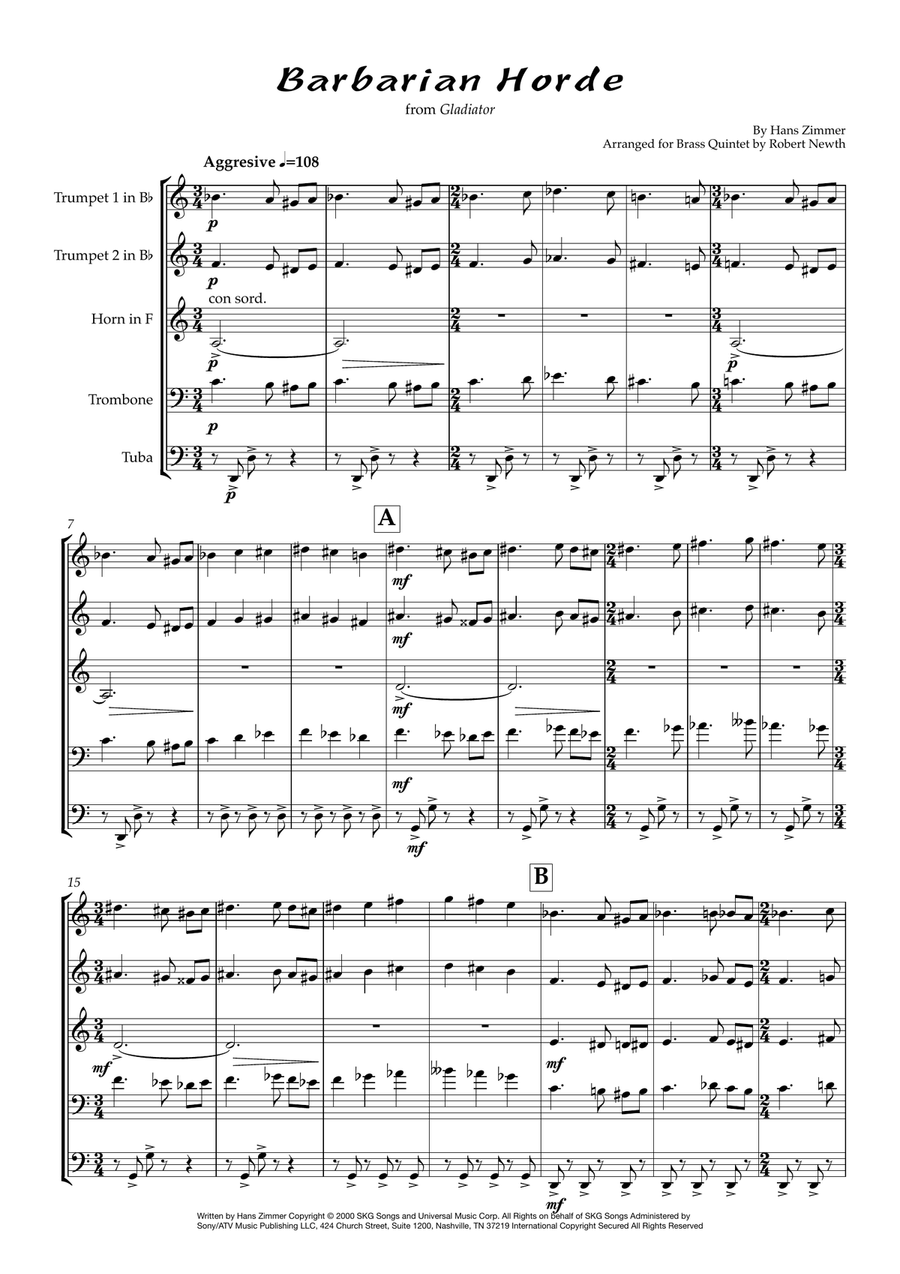 Barbarian Horde Brass Ensemble scores gallery preview page 1