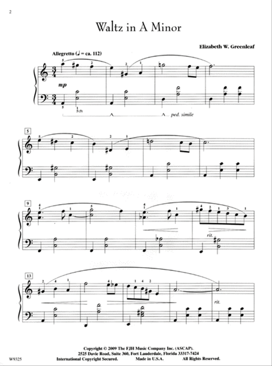 Waltz in A Minor Piano Solo scores gallery preview page 3