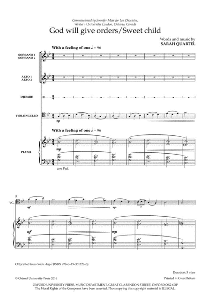 God will give orders/Sweet child SSAA scores gallery preview page 2