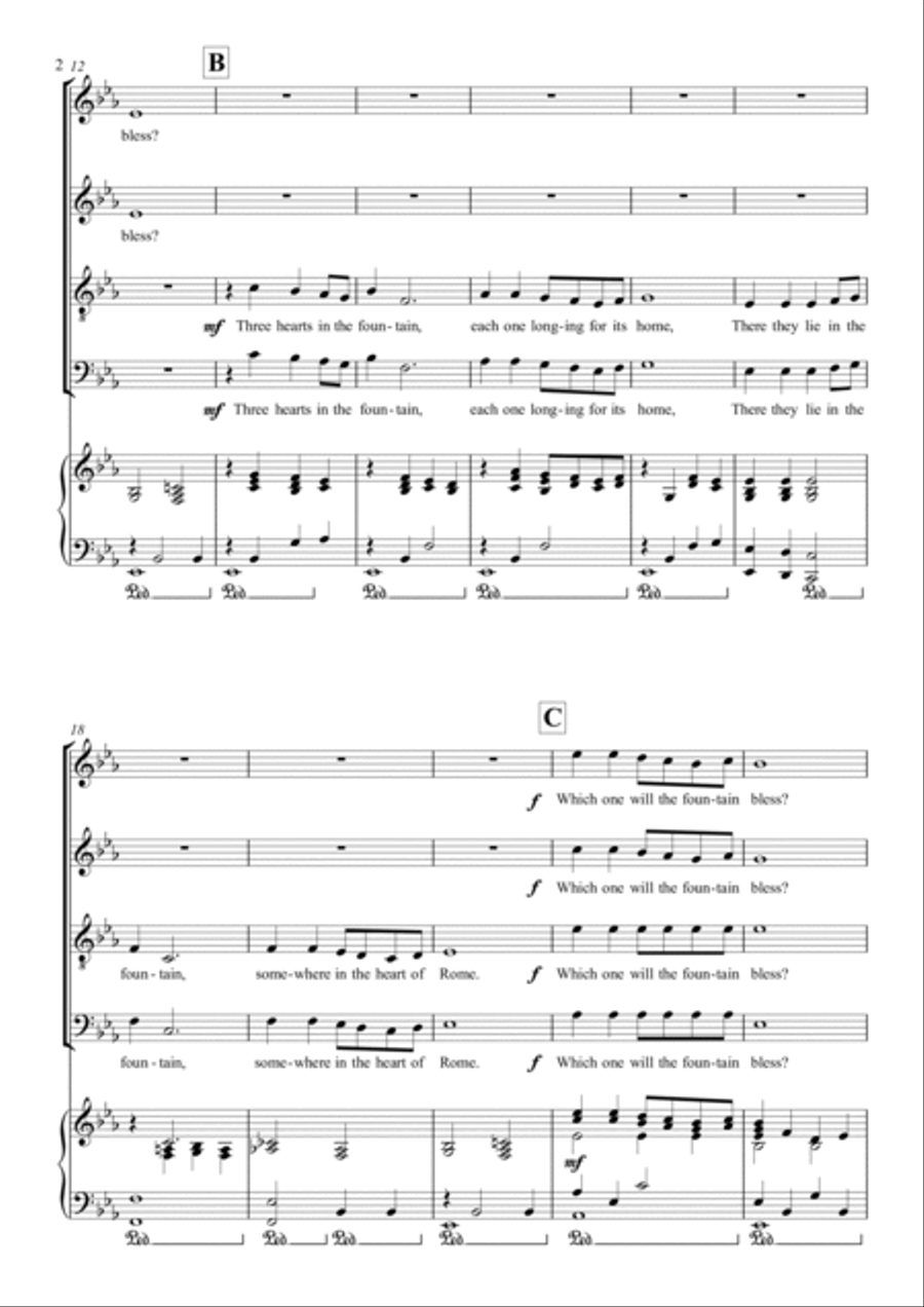 Three Coins In The Fountain 4-Part scores gallery preview page 2