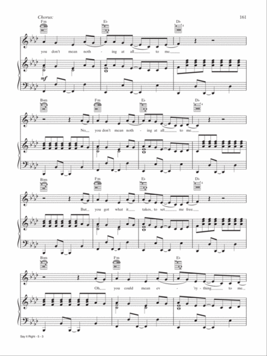 Say It Right Say It Right Piano, Vocal, Guitar scores gallery preview page 3