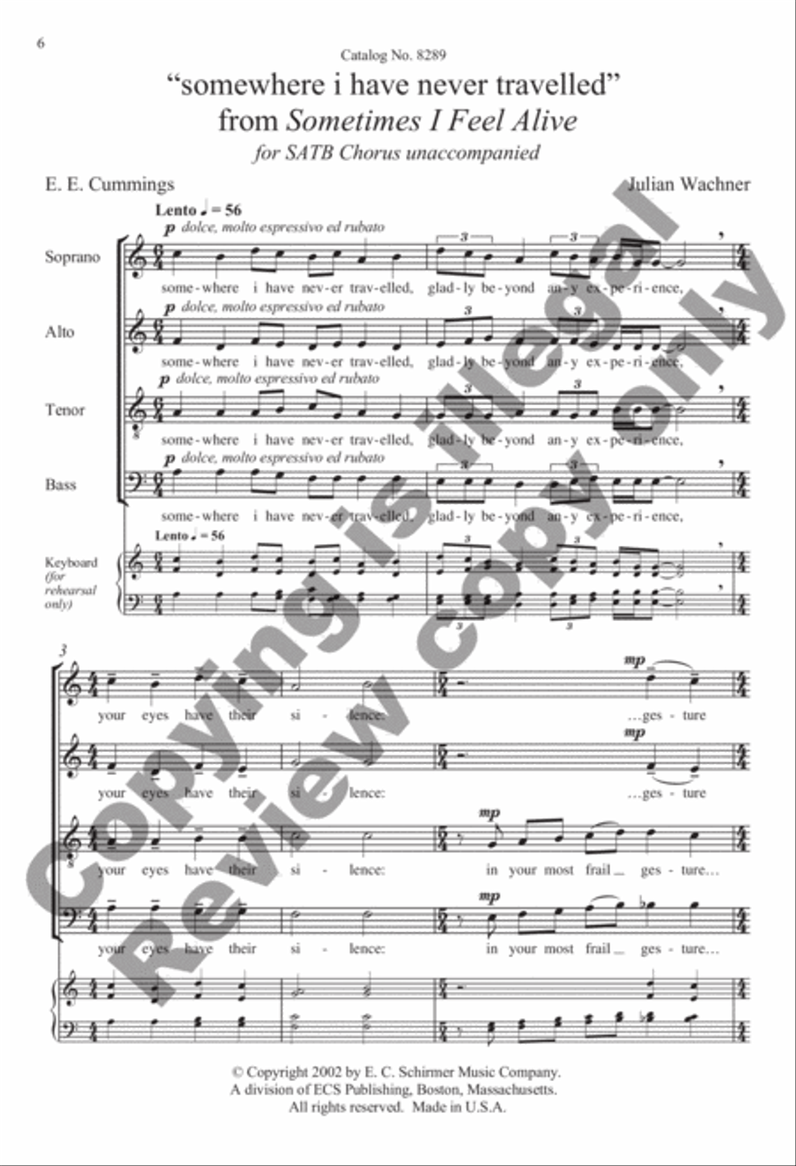 Selected Secular Choral Works of Julian Wachner 4-Part scores gallery preview page 26