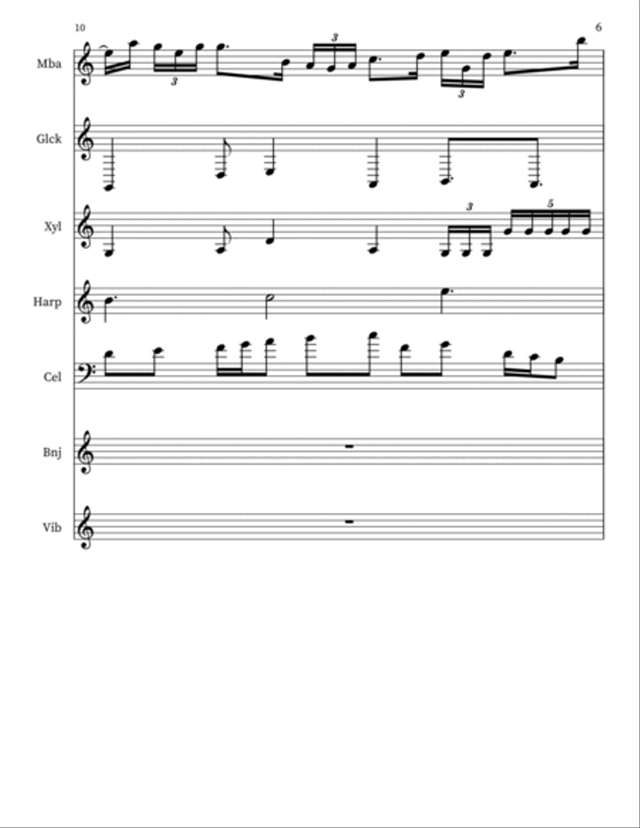Charivari, Charivari por Guitar, Percussion, Harp, Banjo Small Ensemble scores gallery preview page 6