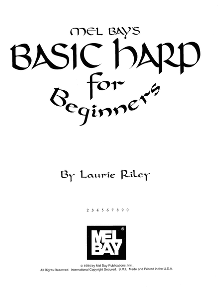 Basic Harp for Beginners Pedal Harp Digital Sheet Music