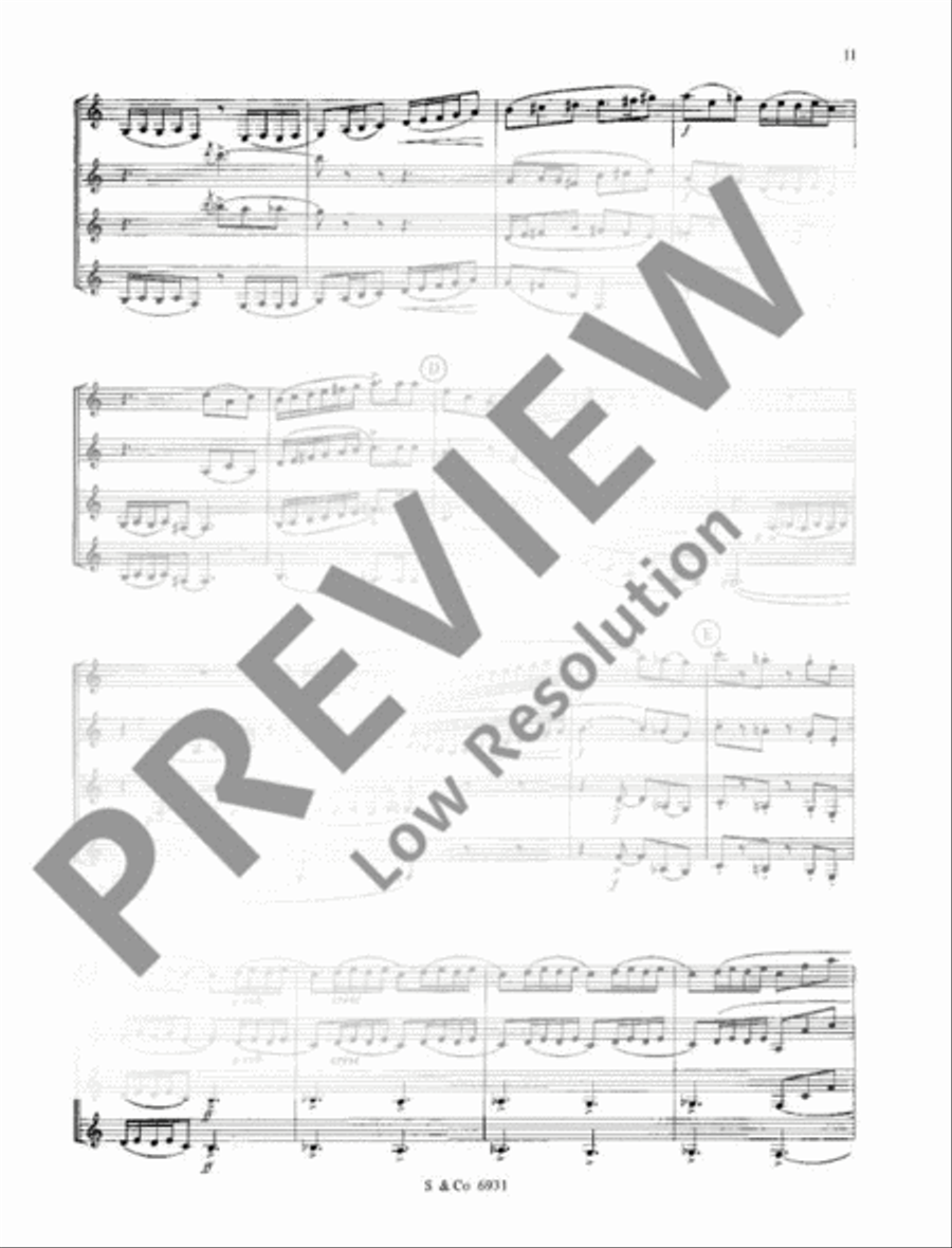 Quartet Quartet Bass Clarinet scores gallery preview page 12