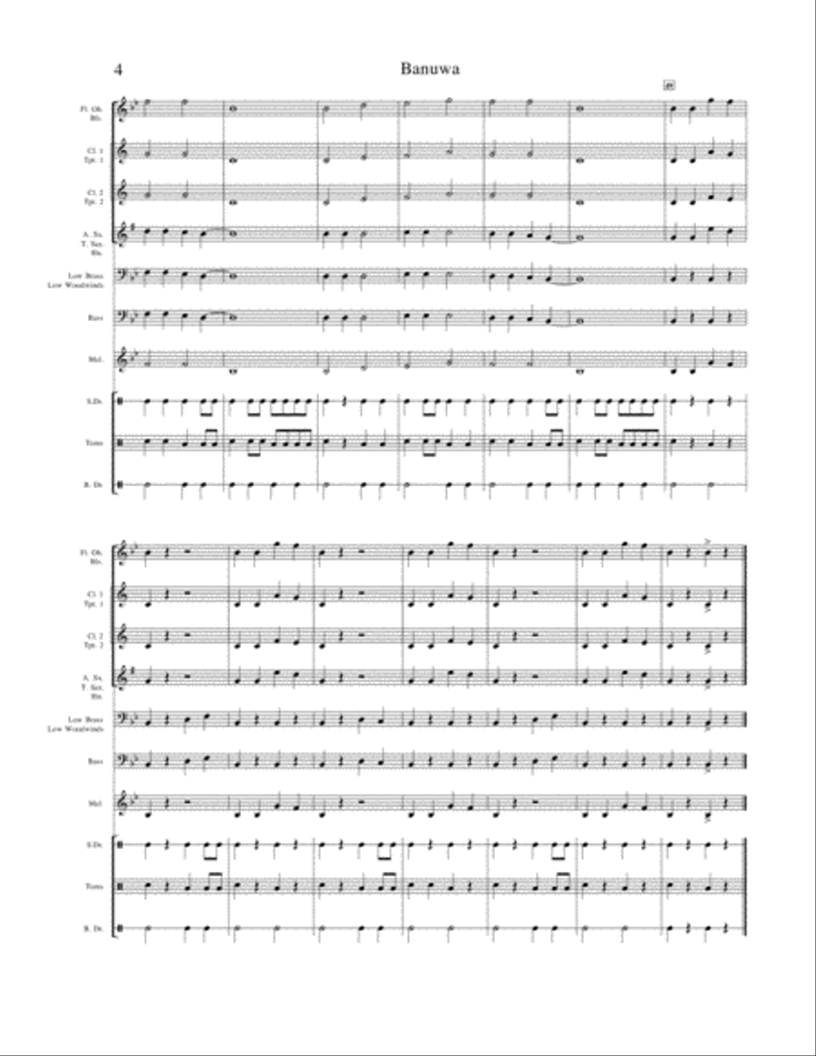 Banuwa Banuwa Concert Band scores gallery preview page 5