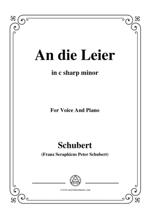 Book cover for Schubert-An die Leier(To My Lyre),Op.56 No.2,in c sharp minor,for Voice&Piano