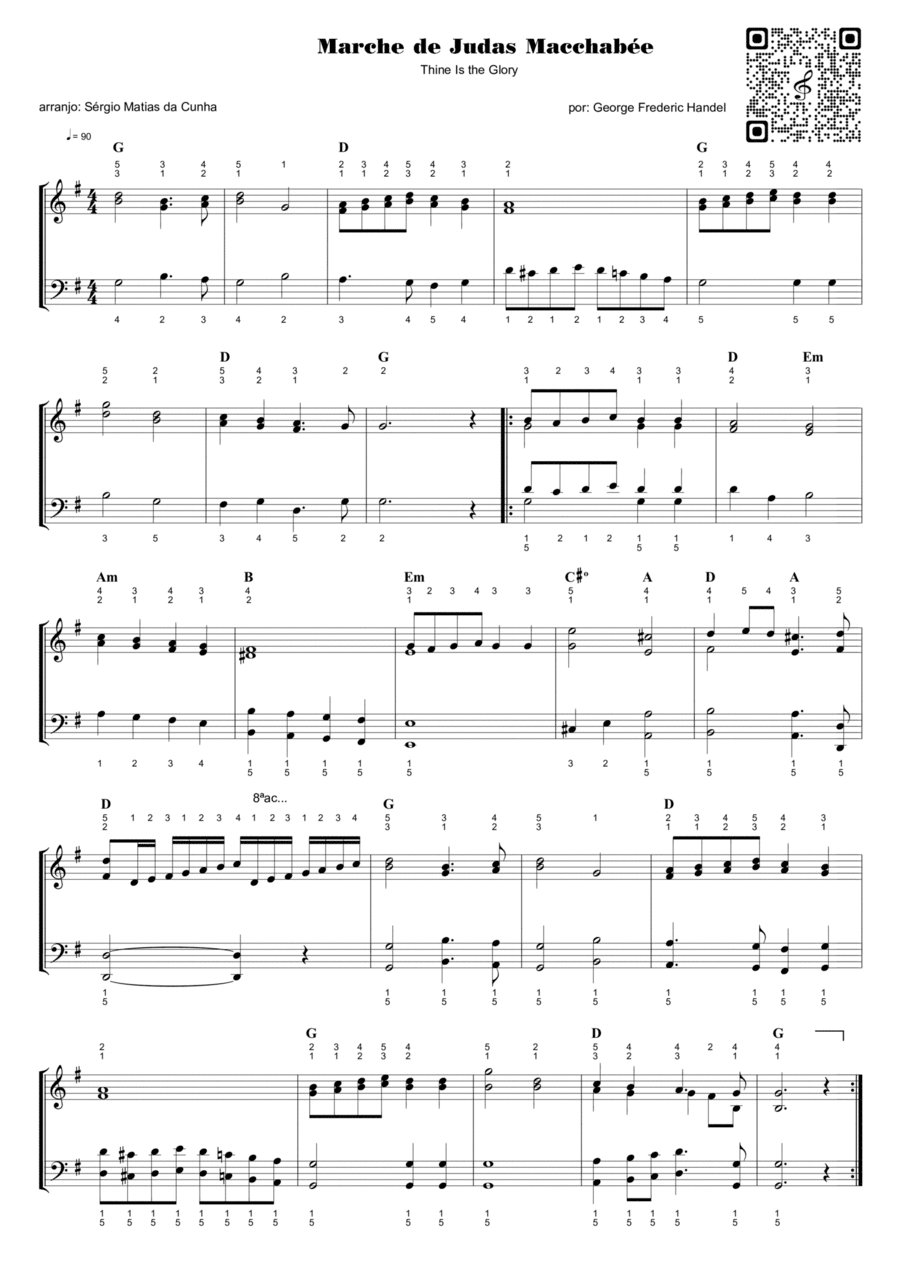 Marche de Judas Macchabée - Thine Is the Glory - fase1 Piano Method scores gallery preview page 1