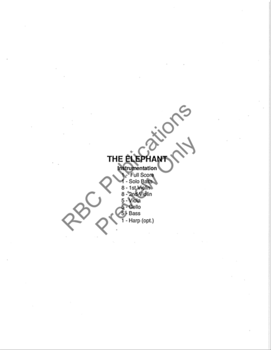 Elephant Solo Bass/ (Score) String Orchestra scores gallery preview page 3