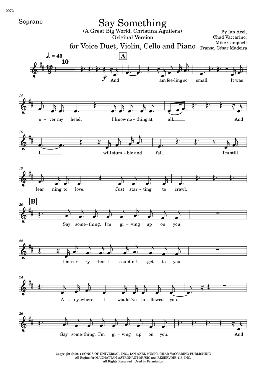 Say Something Say Something Piano Trio scores gallery preview page 4
