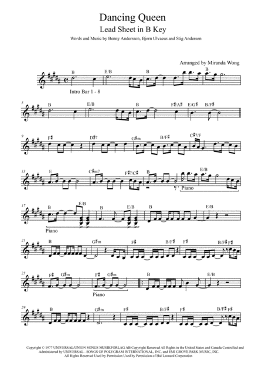 Dancing Queen Dancing Queen Piano, Vocal, Guitar scores gallery preview page 2