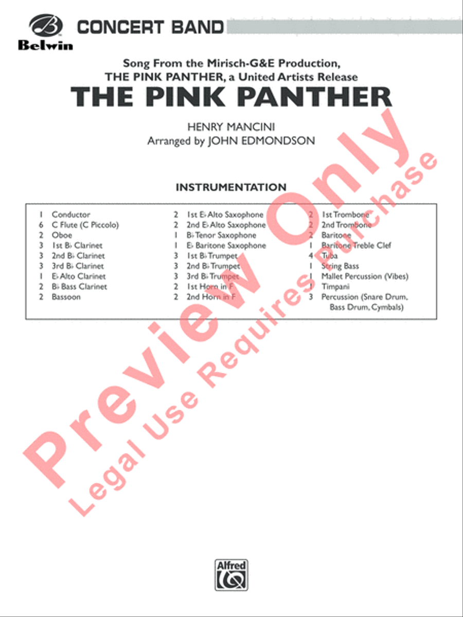 The Pink Panther Concert Band scores gallery preview page 2