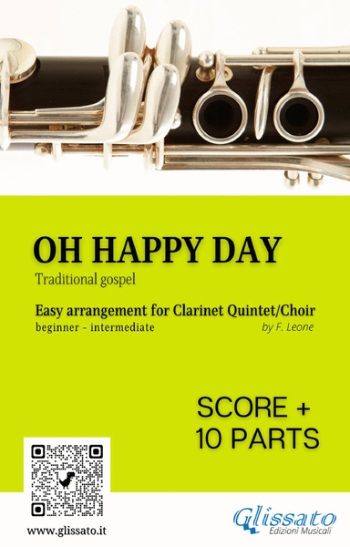 Oh Happy Day - Clarinet Quintet/Choir (10 parts & score) Choir - Digital Sheet Music