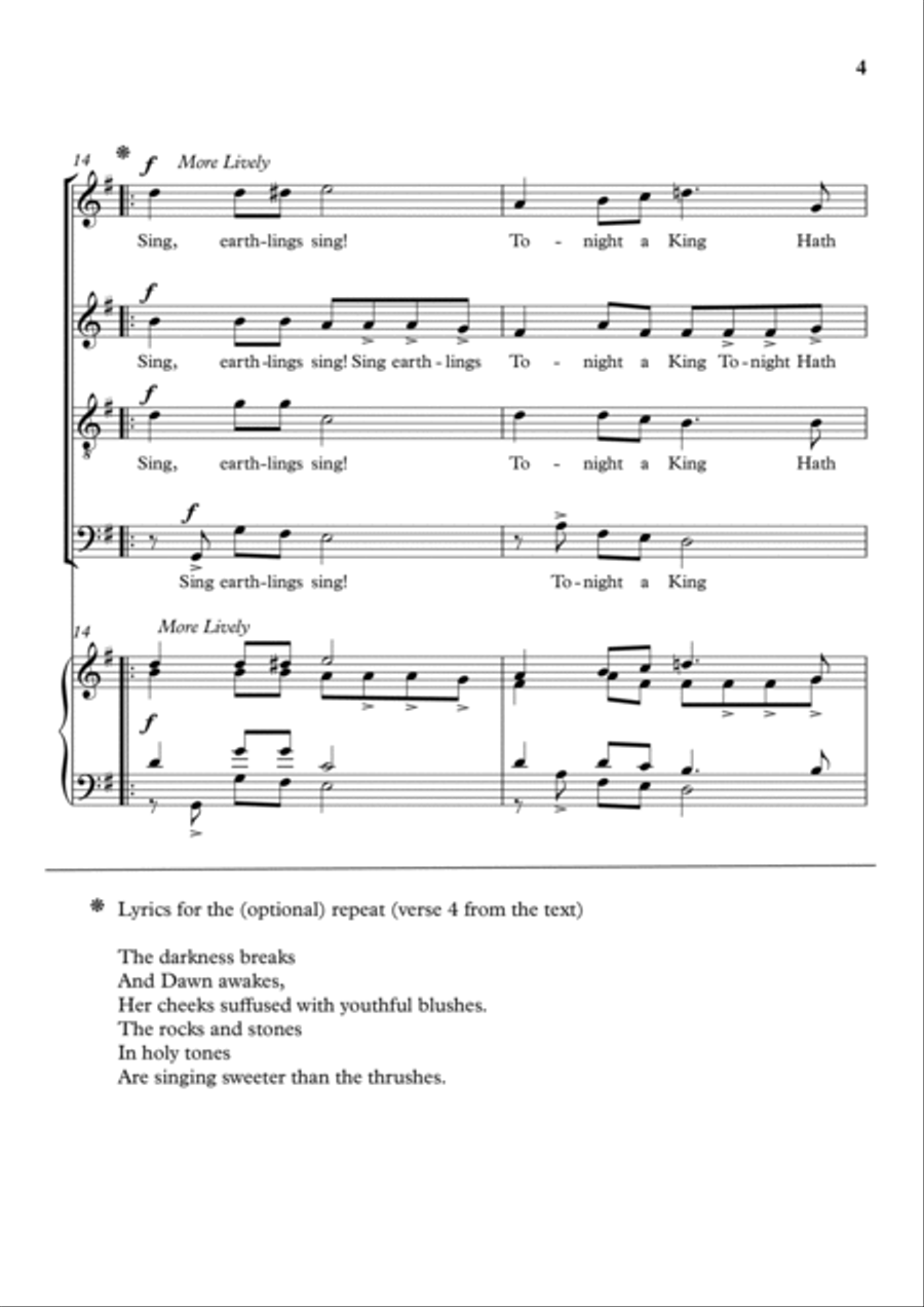 Ring Out, Ye Bells! 4-Part scores gallery preview page 5