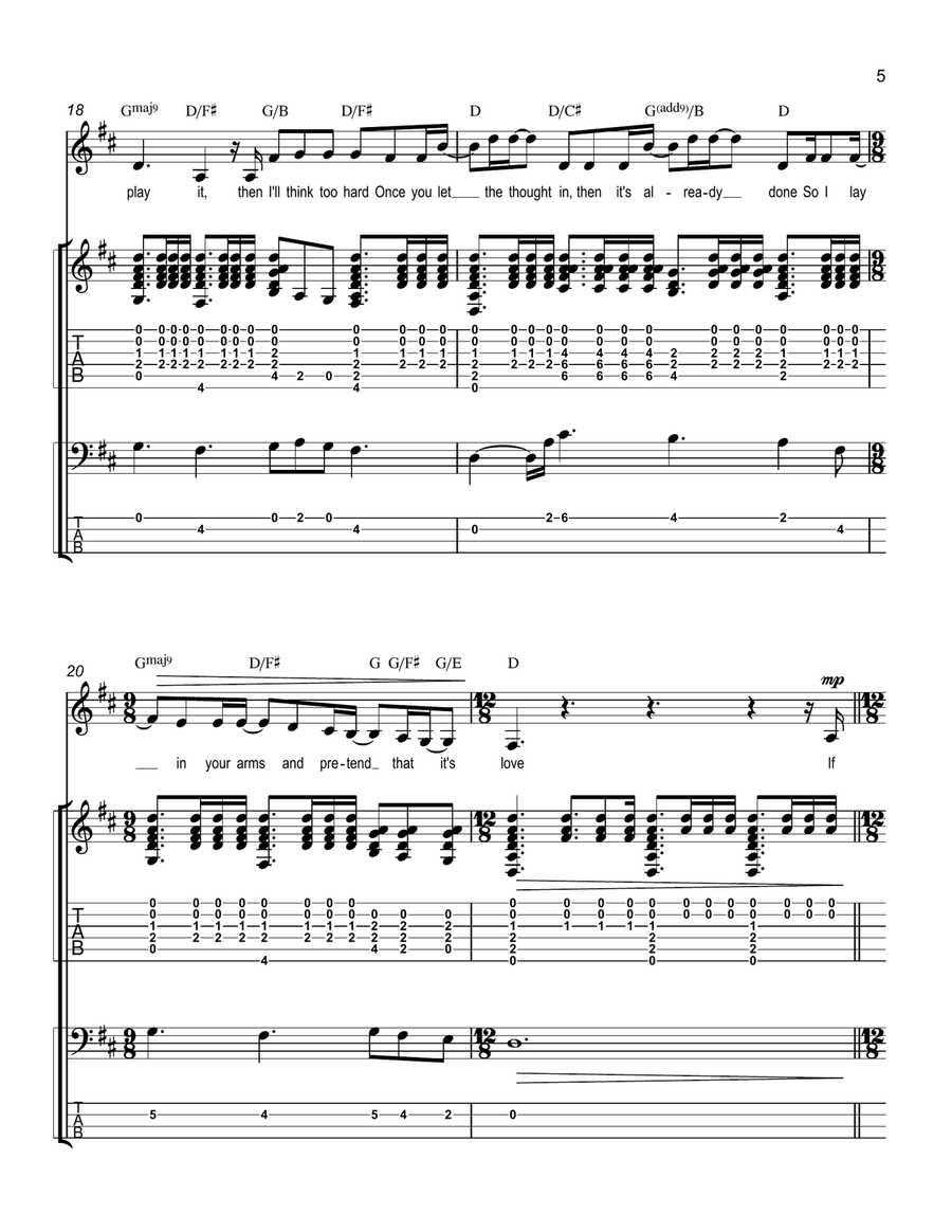 Scared Of My Guitar Piano, Vocal scores gallery preview page 5