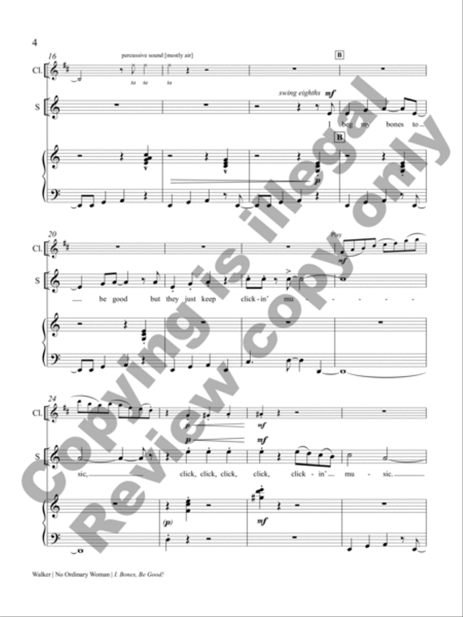 No Ordinary Woman! No Ordinary Woman! Clarinet scores gallery preview page 5