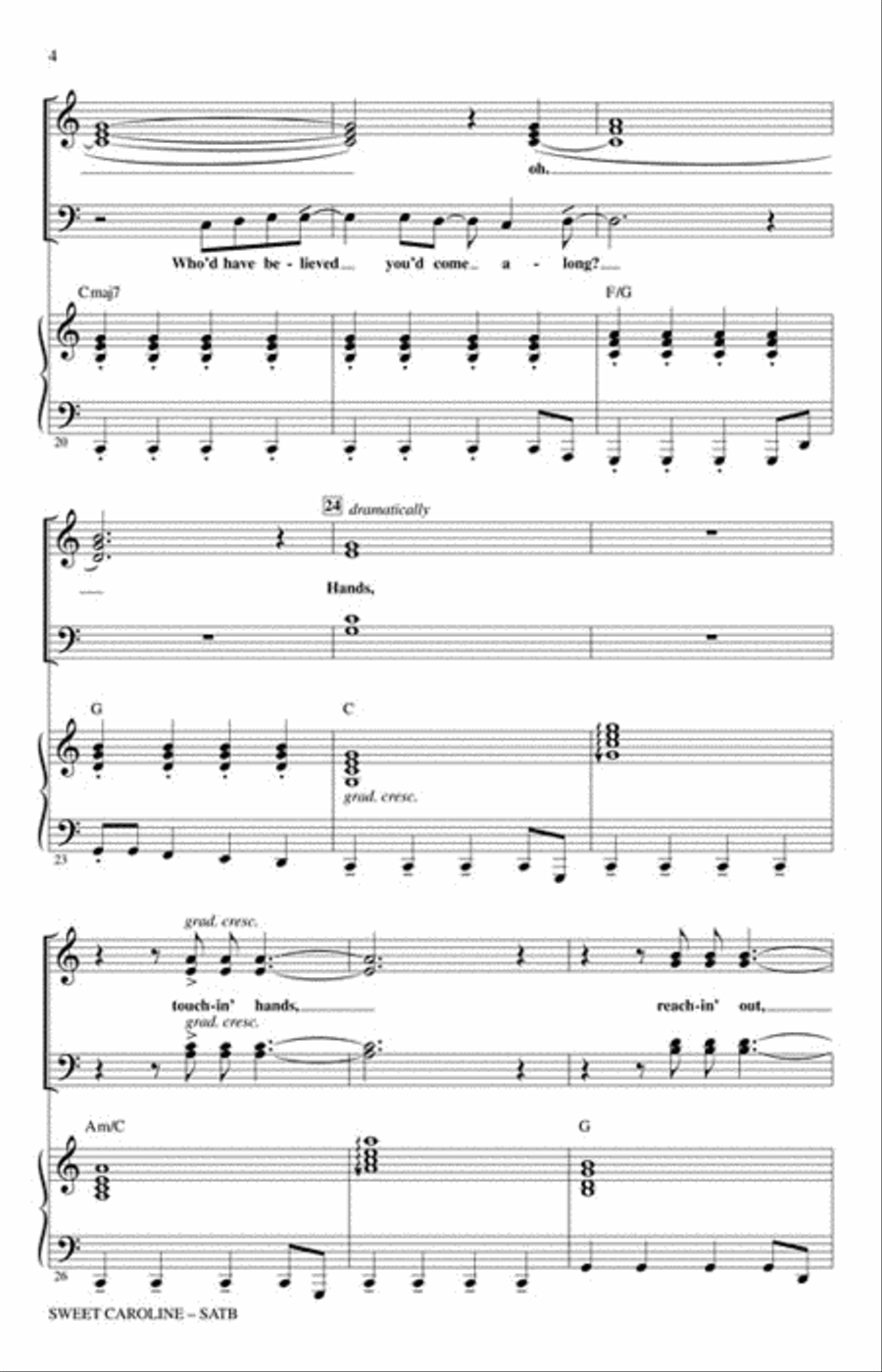 Sweet Caroline 4-Part scores gallery preview page 2