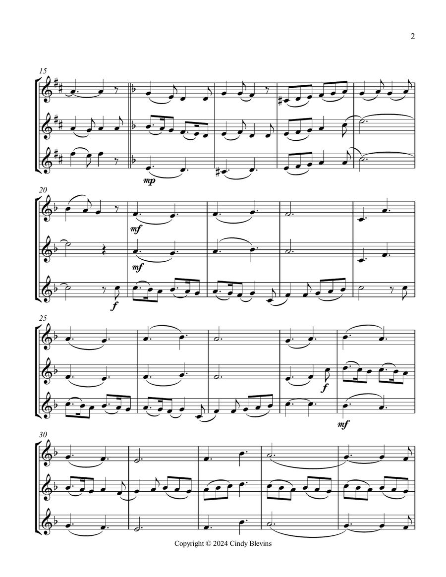 Gesu Bambino, for Violin Trio String Trio scores gallery preview page 3