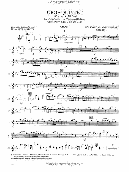 Quintet In C Minor, K. 388