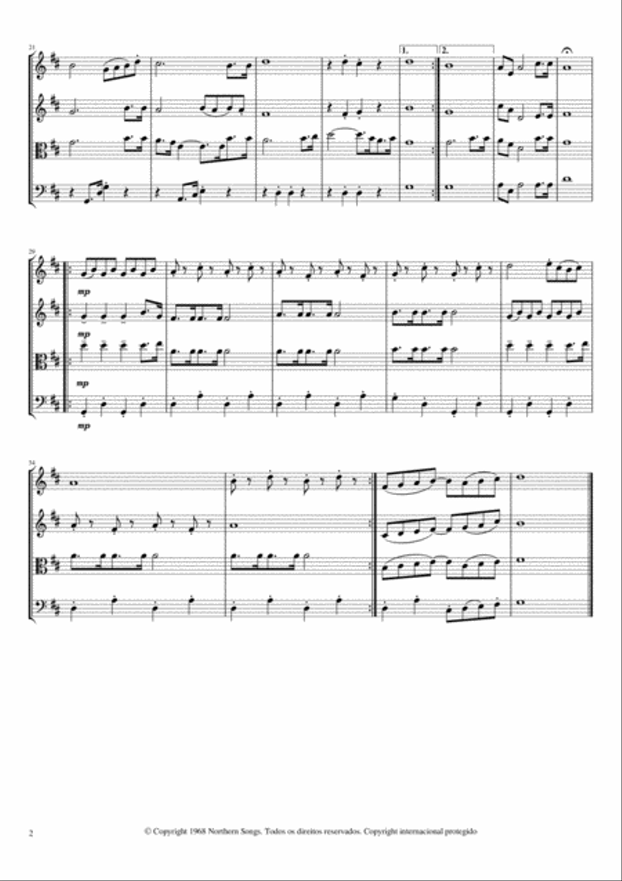 Yellow Submarine (pepperland/yellow Submarine In Pepperland) String Quartet scores gallery preview page 2